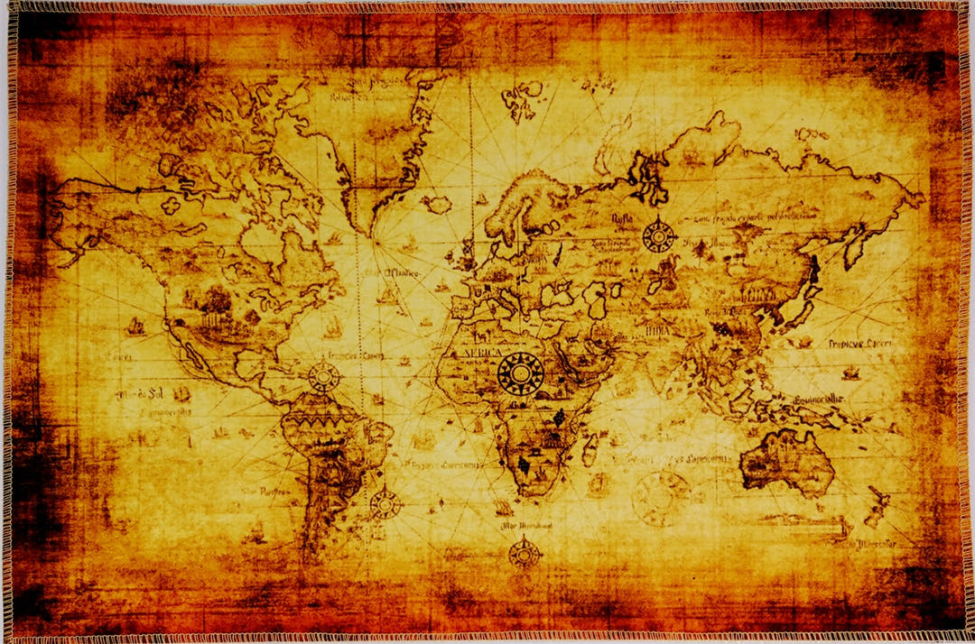VINTAGE WORLD TRADING MAP RUGS - Locus Habitat