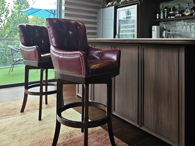 Bridging Eras: Colonial Classic Style Leather Bar Stools - Embracing Timelessness in Modern Settings