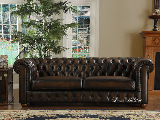 Kensington Leather Chesterfield Sofa from Singapore's finest furniture shop. 