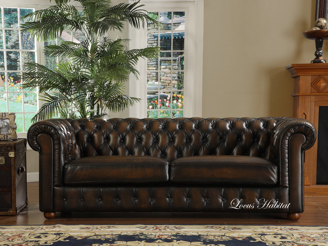 Kensington Leather Chesterfield Sofa from Singapore's finest furniture shop. 