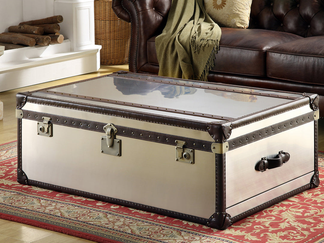 KINGSTON LH050C - white glass top coffee table