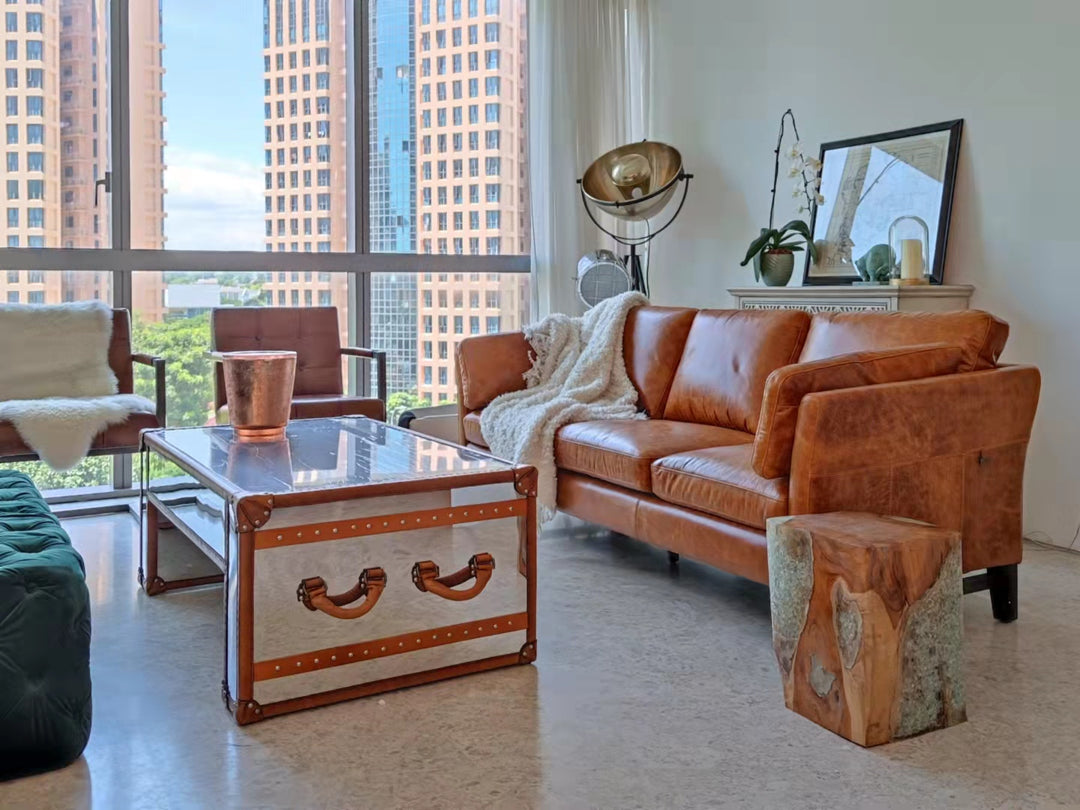 Brown Leather Sofa