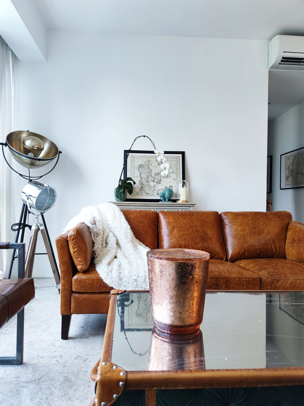 Brown Leather Sofa