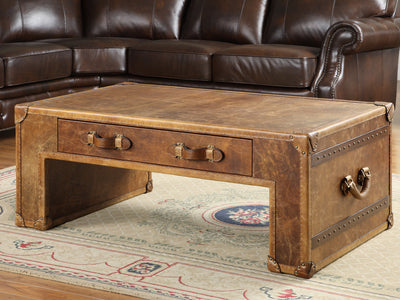 BIRCH LH083 - leather coffee table 