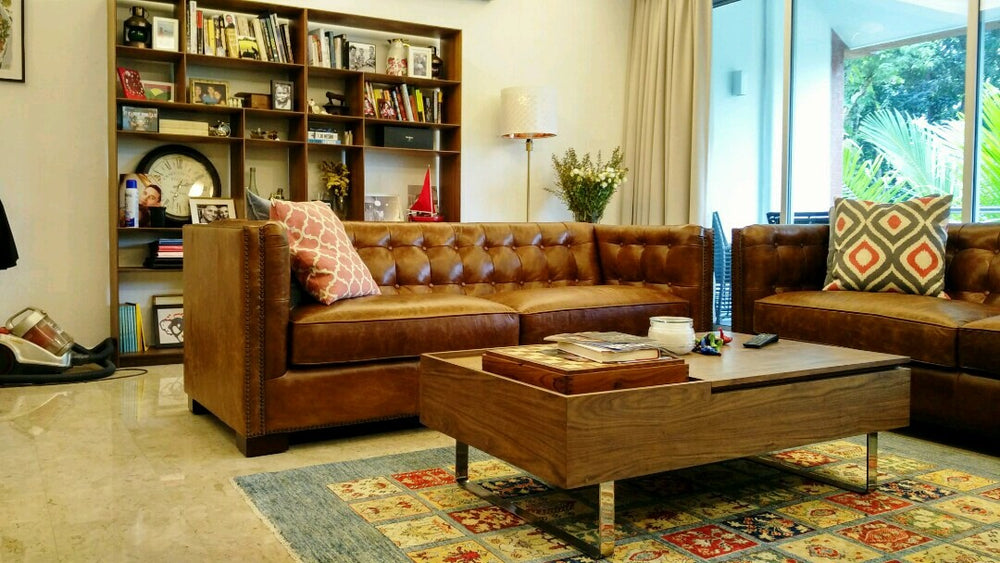 ELLA LH2007 - genuine leather sofa Singapore        