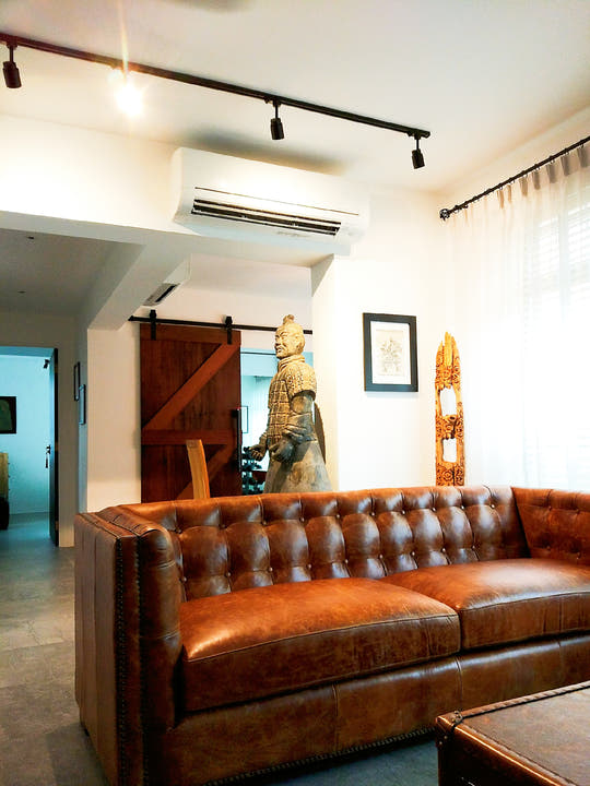 ELLA LH2007 - full leather black sofa Singapore