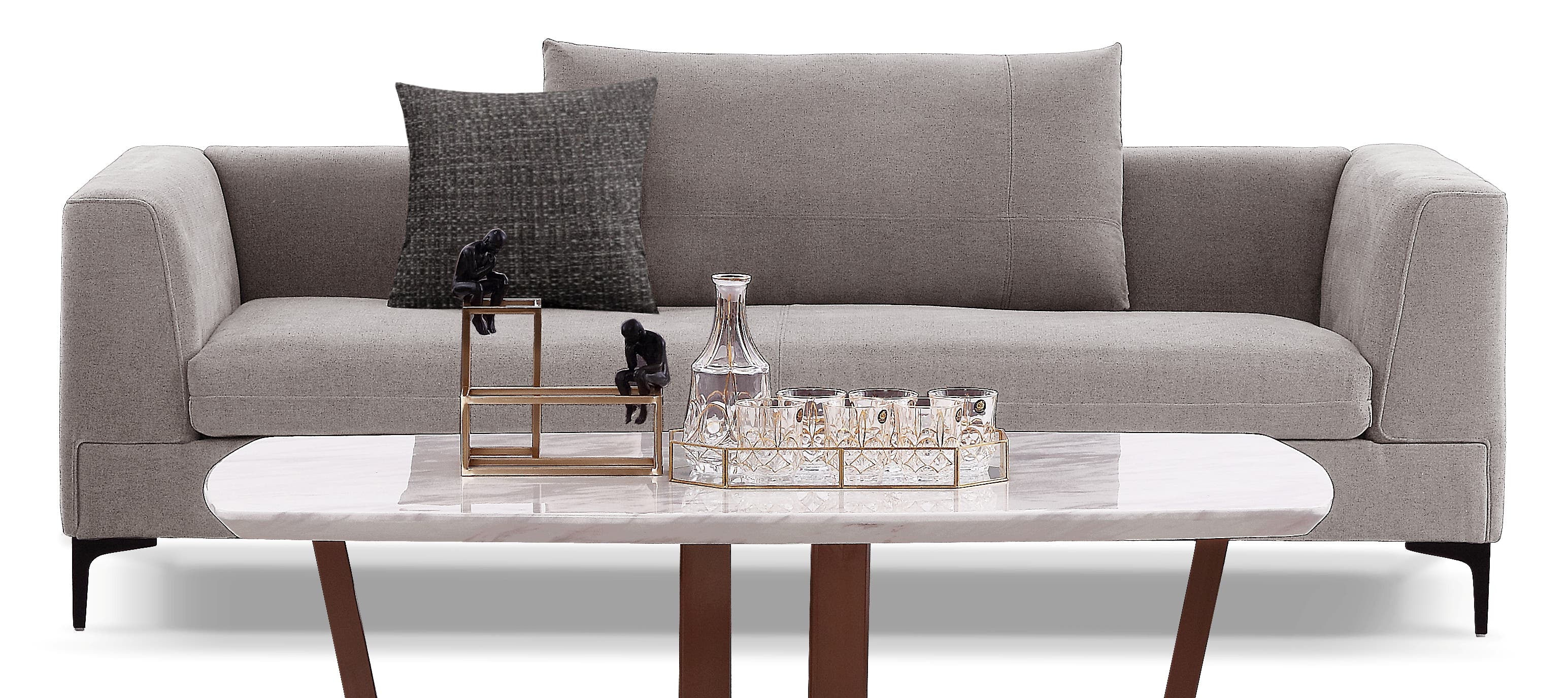 Grey Velvet Sofa