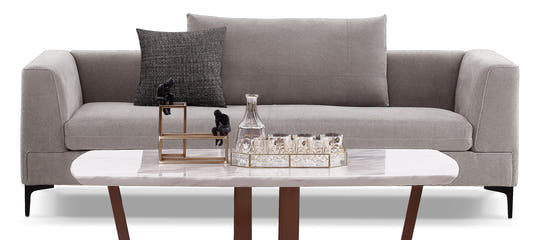 MODERN LUXURY VELVET GREY SOFA