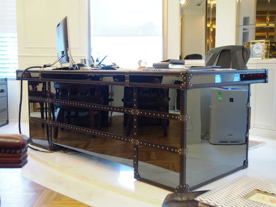 Polished Steel Director Desk In Suntec City