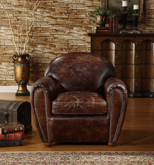 Club Leather Lounge Arm Chair