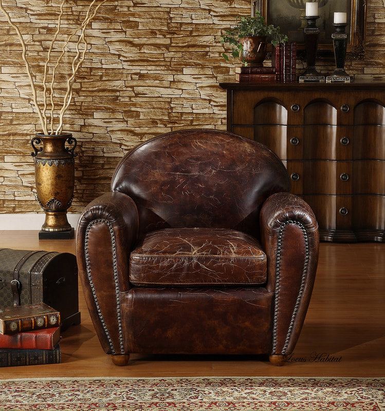 Club Leather Lounge Arm Chair